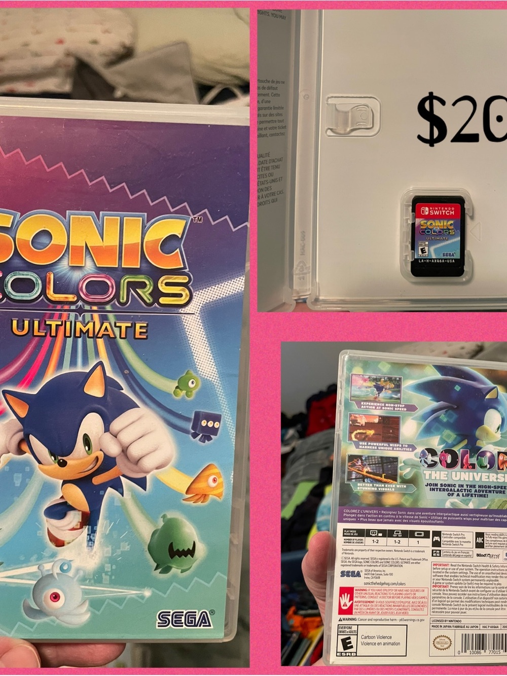 Sonic Colors Ultimate (Blue) - - Nintendo Switch Game Card in case